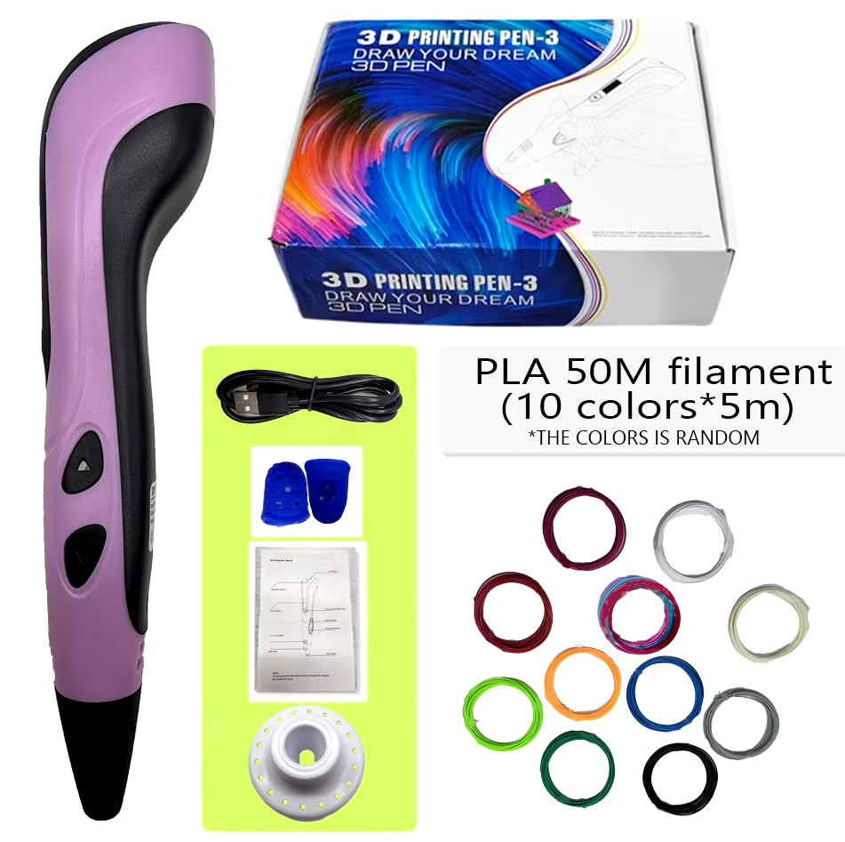 New Style 3D Printing Pen 3D Pen Set for Kids with Power Supply Pla Filament Travel Case Birthday Christmas Gift for Kids