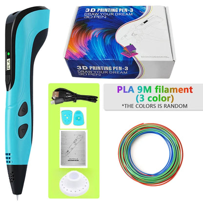 New Style 3D Printing Pen 3D Pen Set for Kids with Power Supply Pla Filament Travel Case Birthday Christmas Gift for Kids