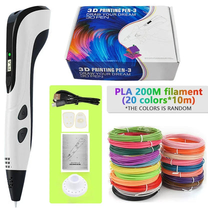 New Style 3D Printing Pen 3D Pen Set for Kids with Power Supply Pla Filament Travel Case Birthday Christmas Gift for Kids