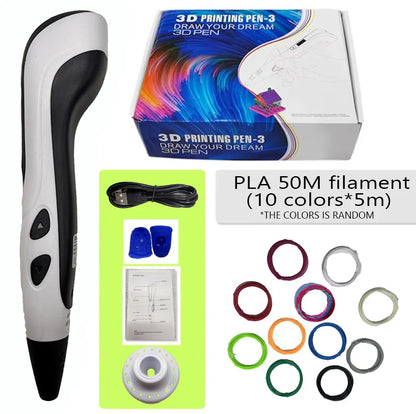 New Style 3D Printing Pen 3D Pen Set for Kids with Power Supply Pla Filament Travel Case Birthday Christmas Gift for Kids