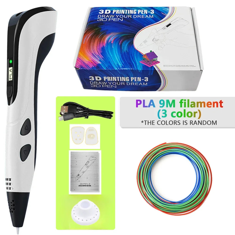 New Style 3D Printing Pen 3D Pen Set for Kids with Power Supply Pla Filament Travel Case Birthday Christmas Gift for Kids