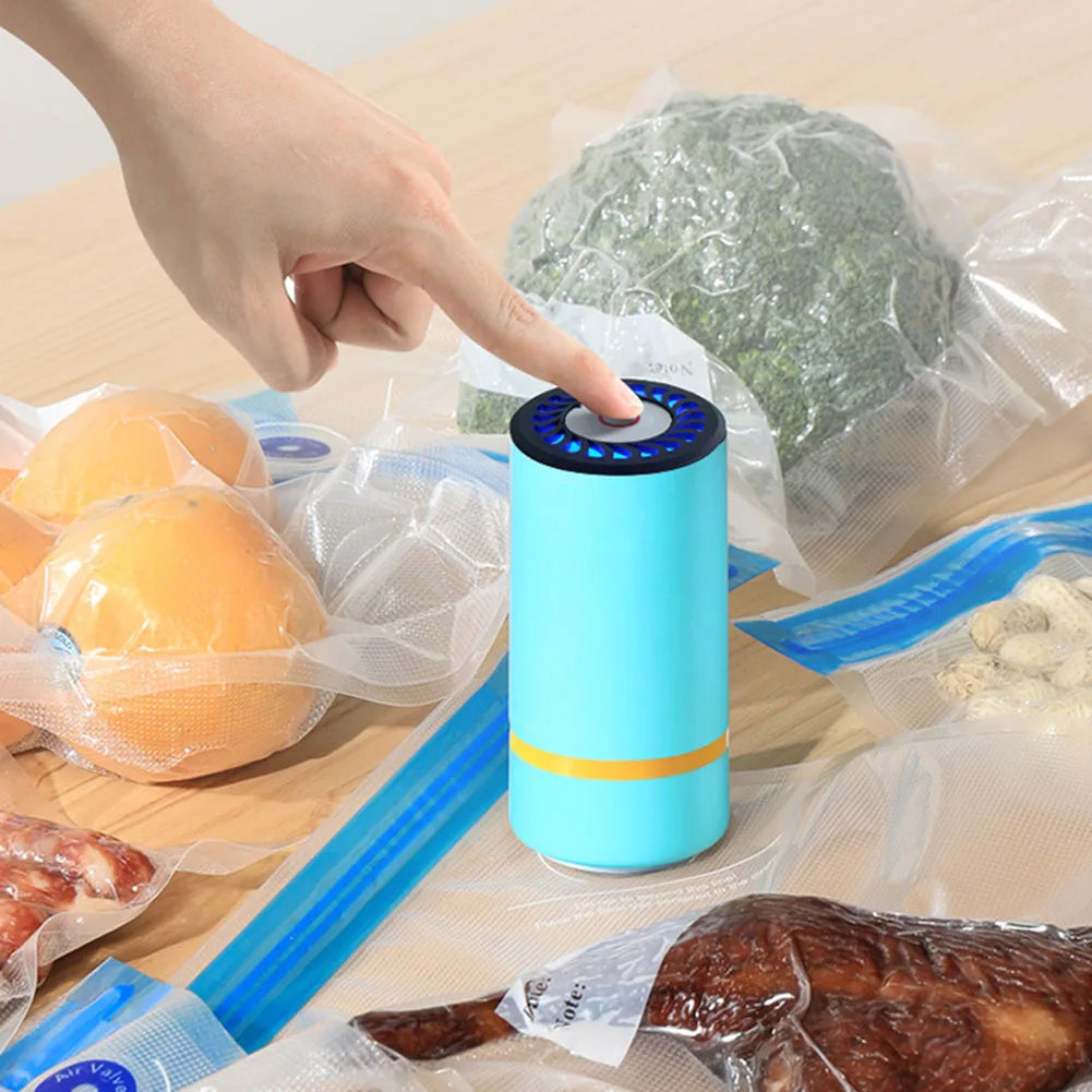 Mini Vacuum Sealer Portable USB Electric Air Pump Mini Fresh-Keeping Handheld Vacuum Sealing Machine Packaging Packer for Home